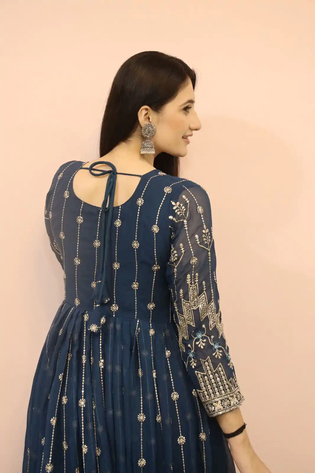 DC G53 Royal Blue Color Georgette Sequence Embroidery Gown Casual, Wedding, Party, Festive, Events Etc. Expected Delivery 4-6 Working Days @2449/- | Bollywood Gowns, Creative Gowns, Designer Gowns, Embroidered Gowns, Gowns, Party Wear Gowns