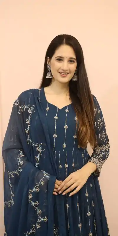 DC G53 Royal Blue Color Georgette Sequence Embroidery Gown Casual, Wedding, Party, Festive, Events Etc. Expected Delivery 4-6 Working Days @2449/- | Bollywood Gowns, Creative Gowns, Designer Gowns, Embroidered Gowns, Gowns, Party Wear Gowns