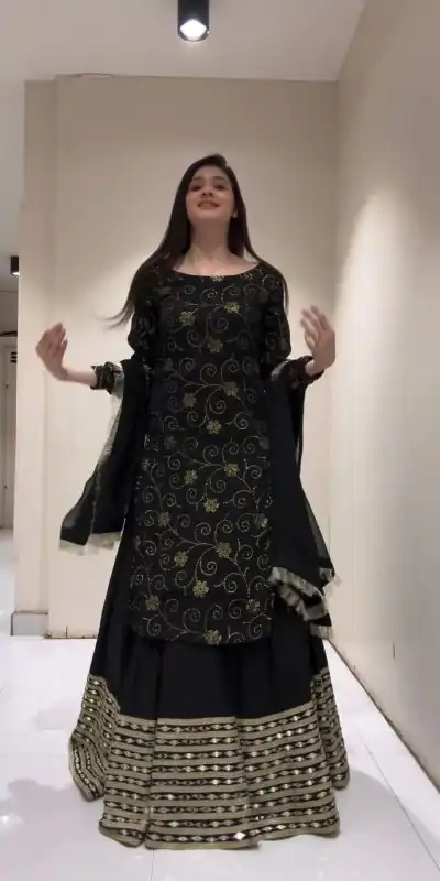 RTC 6469 Black Color Foix Georgette Thread With Sequence Lehenga Choli Wedding, Party, Festive, Events Etc. Expected Delivery 4-6 Working Days @1999/- | Bollywood Lehenga, Creative Lehenga, Designer Lehenga, Embroidered Lehenga, Lehenga, Party Wear Lehenga