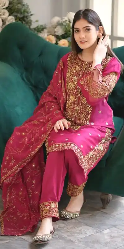 ZF 369 Pink Color Faux Georgette Embroidery Sequence Work Salwar Suit Casual, Wedding, Party, Events Etc. Expected Delivery 4-6 Working Days 2149/- | Jump Suits, Casual Suits, Creative suits, Designer Suits, Palazzo Suits, Party Wear Suits, Patiala Suits, Salwar suit, Straight Suits