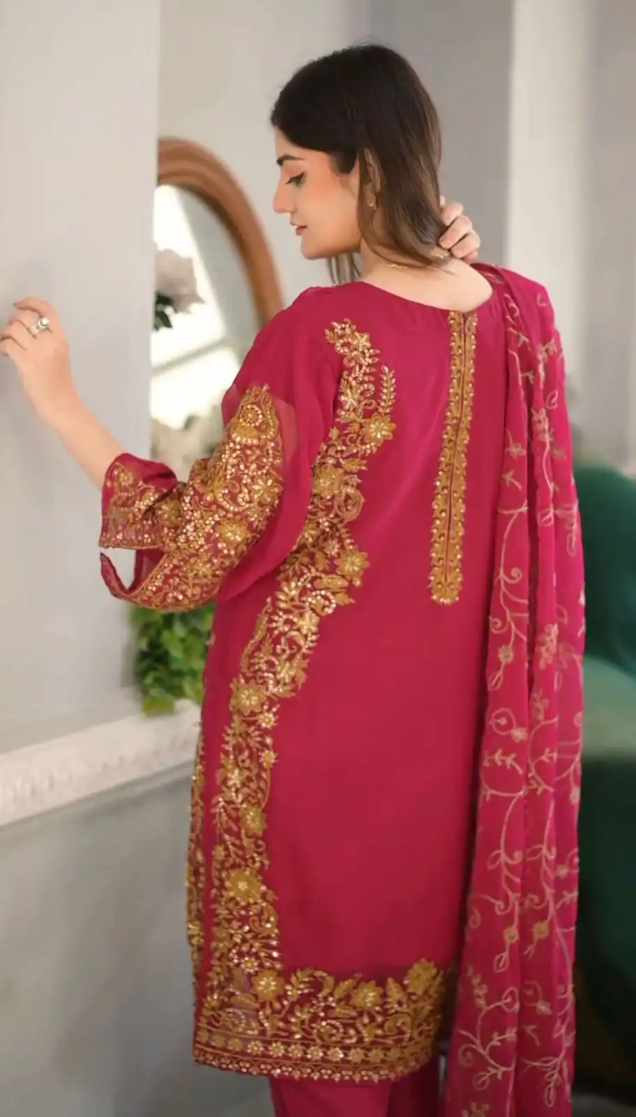 ZF 369 Pink Color Faux Georgette Embroidery Sequence Work Salwar Suit Casual, Wedding, Party, Events Etc. Expected Delivery 4-6 Working Days 2149/- | Jump Suits, Casual Suits, Creative suits, Designer Suits, Palazzo Suits, Party Wear Suits, Patiala Suits, Salwar suit, Straight Suits