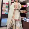 ZF 377 White Color Chinnon Silk Embroidery Sequence Salwar Suit Casual, Wedding, Party, Events Etc. Expected Delivery 4-6 Working Days 2499/- | Jump Suits, Casual Suits, Creative suits, Designer Suits, Palazzo Suits, Party Wear Suits, Patiala Suits, Salwar suit, Straight Suits