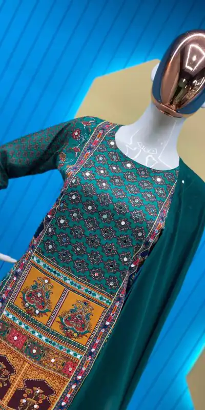 LG 1848 Green Color Maslin Printed And Real Mirror Salwar Suit Casual, Wedding, Festive, Events Expected Delivery 4-6 Working Days @1949/- | Casual Suits, Creative suits, Designer Suits, Palazzo Suits, Party Wear Suits, Patiala Suits, Salwar suit, Straight Suits