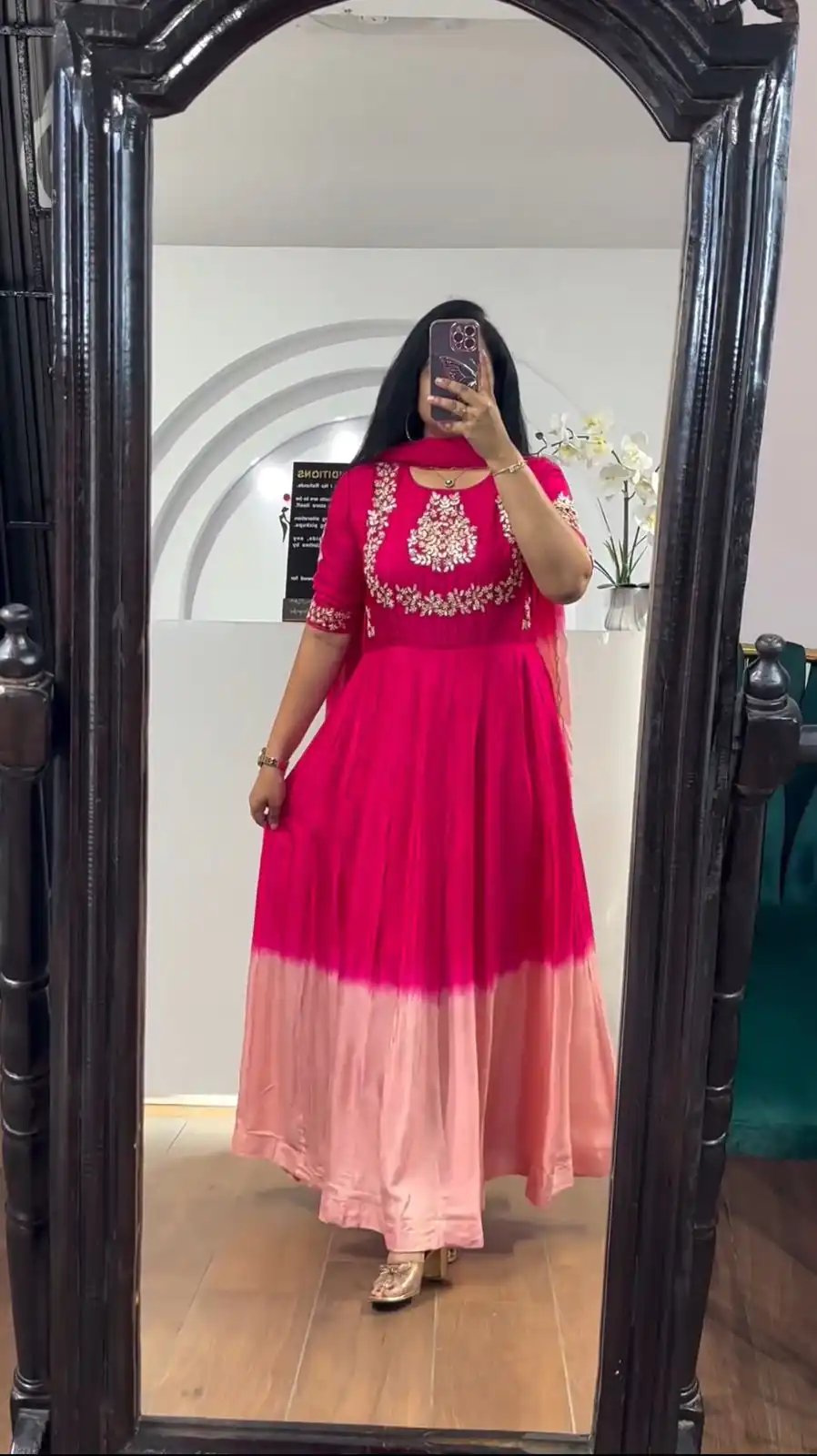 PC 375 Pink Color Chinon Dyeable Embroidery Thread Gown Casual, Party Wear, Events, Festivals Wear Etc. Expected Delivery 4-6 Working Days @2149/- | Bollywood Gowns, Creative Gowns, Designer Gowns, Embroidered Gowns, Gowns, Party Wear Gowns