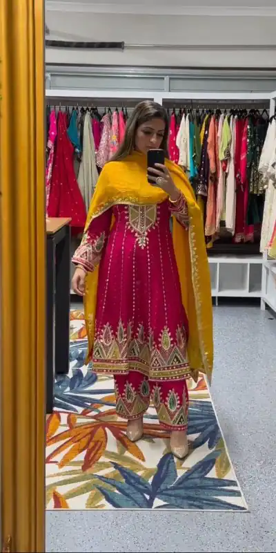 KD 1456 Red Color Chinon Thread Sequence Work Salwar Suit Casual, Party, Wedding, Festive, Events Etc. Expected Delivery 4-6 Working Days @2649/- | Casual Suits, Creative suits, Designer Suits, Palazzo Suits, Party Wear Suits, Patiala Suits, Salwar suit, Straight Suits