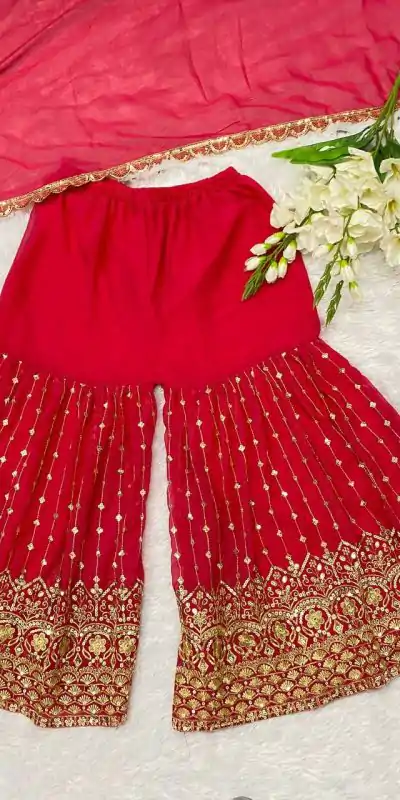 DC G52 Red Color Georgette Sequence Embroidery Gown Casual, Wedding, Party, Festive, Events Etc. Expected Delivery 4-6 Working Days @2499/- | Jump Suits, Casual Suits, Creative suits, Designer Suits, Palazzo Suits, Party Wear Suits, Patiala Suits, Salwar suit, Straight Suits