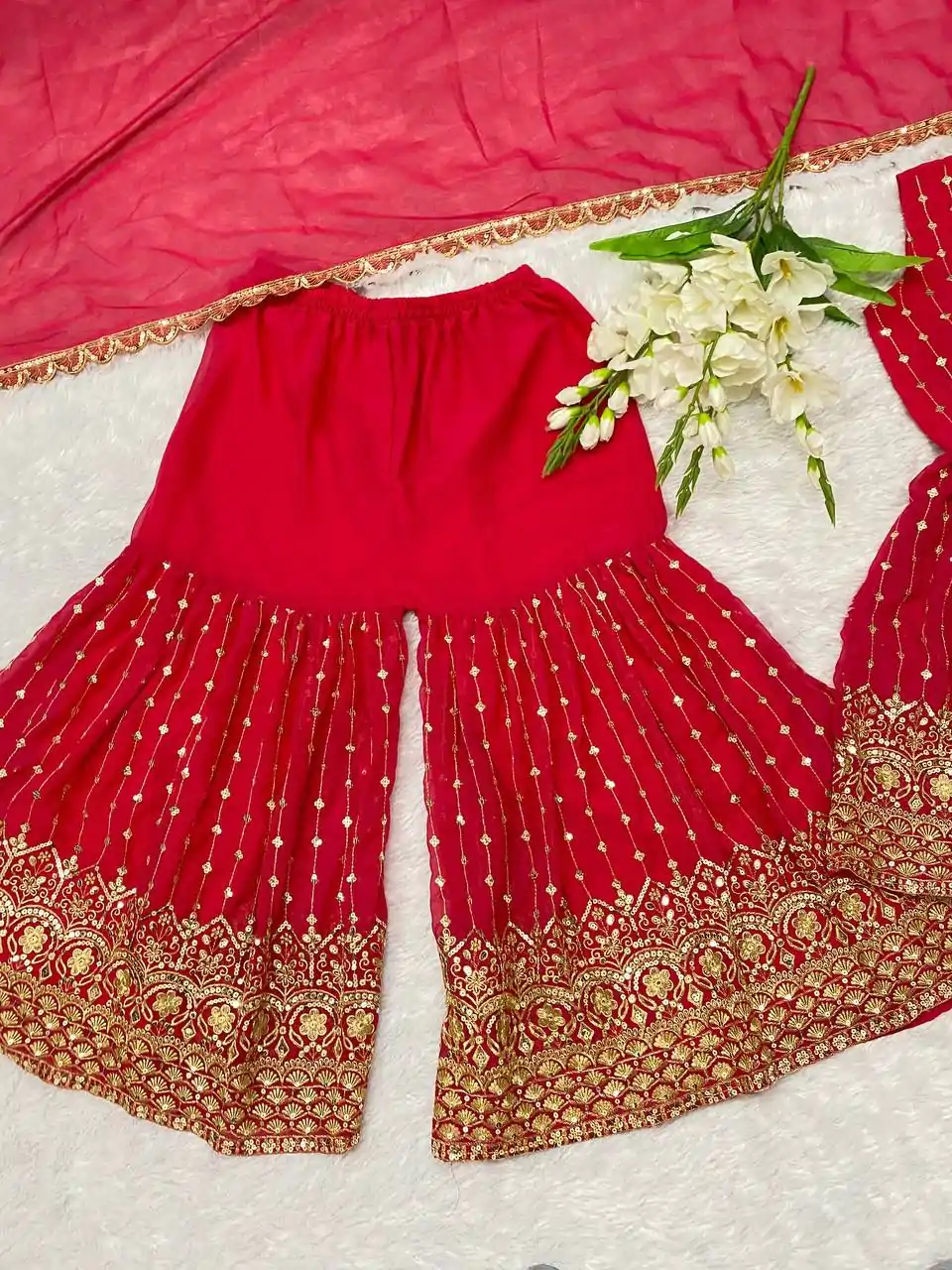   DC G52 Red Color Georgette Sequence Embroidery Gown Casual, Wedding, Party, Festive, Events Etc. Expected Delivery 4-6 Working Days @2499/- | Jump Suits, Casual Suits, Creative suits, Designer Suits, Palazzo Suits, Party Wear Suits, Patiala Suits, Salwar suit, Straight Suits