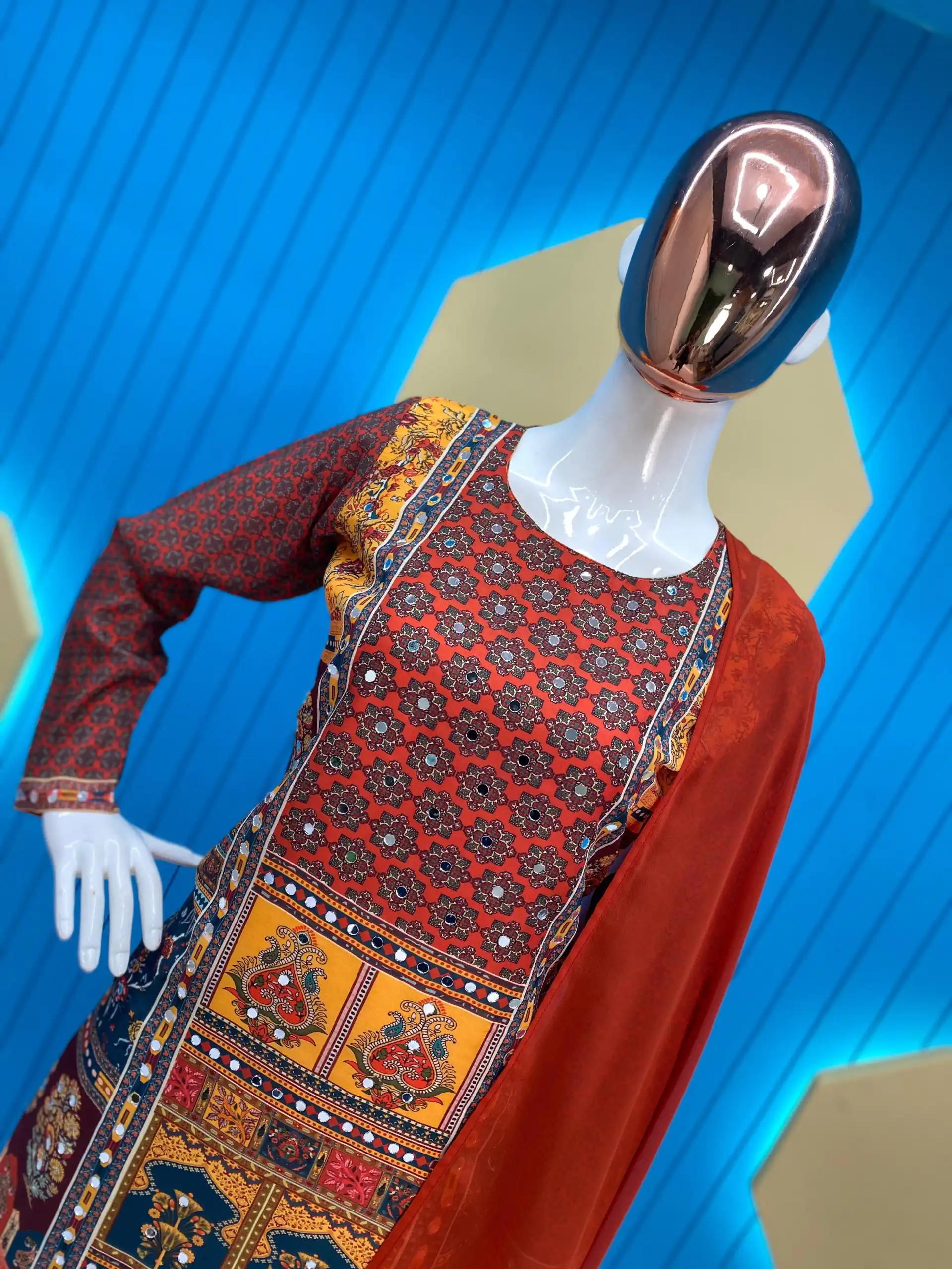  LG 1848 Red Color Maslin Printed And Real Mirror Salwar Suit Casual, Wedding, Festive, Events Expected Delivery 4-6 Working Days @1949/- | Casual Suits, Creative suits, Designer Suits, Palazzo Suits, Party Wear Suits, Patiala Suits, Salwar suit, Straight Suits