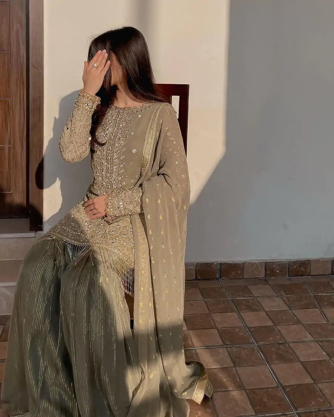 LG 1853 Tan color Georgette Sequence Embroidery Salwar Suit Casual, Wedding, Party, Festive, Events . Expected Delivery 4-6 Working Days @2199/- | Casual Suits, Creative suits, Designer Suits, Palazzo Suits, Party Wear Suits, Patiala Suits, Salwar suit, Straight Suits
