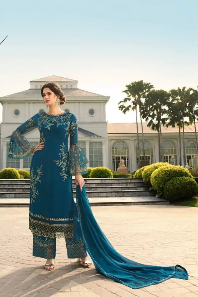 DS 0022832 Royal Blue color Georgette Embroidered Sequence Salwar Suit Casual, Wedding, Party, Festive, Events . Expected Delivery  4-6 Working Days @1899/- | Casual Suits, Creative suits, Designer Suits, Palazzo Suits, Party Wear Suits, Patiala Suits, Salwar suit, Straight Suits