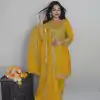 SRK 5151 Yellow Color Pure Chinnon Silk Embroidery Sequence Salwar Suit Wedding, Party, Festive, Events Expected Delivery 4-6 Working Days @ 1949/- | Jump Suits, Casual Suits, Creative suits, Designer Suits, Palazzo Suits, Party Wear Suits, Patiala Suits, Salwar suit, Straight Suits