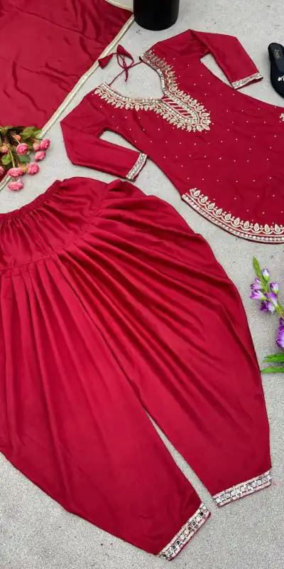 SRK 5138 Red Color Pure Chinnon Embroidery Diamond Salwar Suit Wedding, Party, Festive, Events Expected Delivery 4-6 Working Days @ 1949/- | Jump Suits, Casual Suits, Creative suits, Designer Suits, Palazzo Suits, Party Wear Suits, Patiala Suits, Salwar suit, Straight Suits