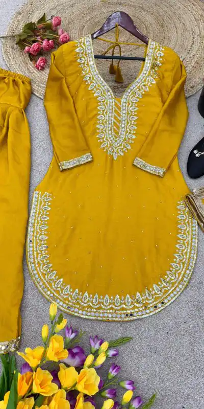 SRK 5138 Yellow Color Pure Chinnon Embroidery Diamond Salwar Suit Wedding, Party, Festive, Events Expected Delivery 4-6 Working Days @ 1949/- | Jump Suits, Casual Suits, Creative suits, Designer Suits, Palazzo Suits, Party Wear Suits, Patiala Suits, Salwar suit, Straight Suits