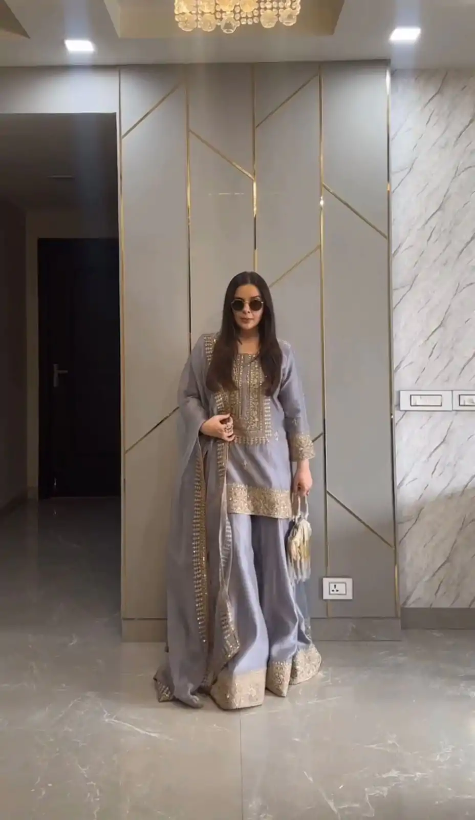 ZF 374 Grey Color Chinnon Silk Embroidery Sequence Salwar Suit Casual, Wedding, Party, Events Etc. Expected Delivery 4-6 Working Days 2099/- | Jump Suits, Casual Suits, Creative suits, Designer Suits, Palazzo Suits, Party Wear Suits, Patiala Suits, Salwar suit, Straight Suits