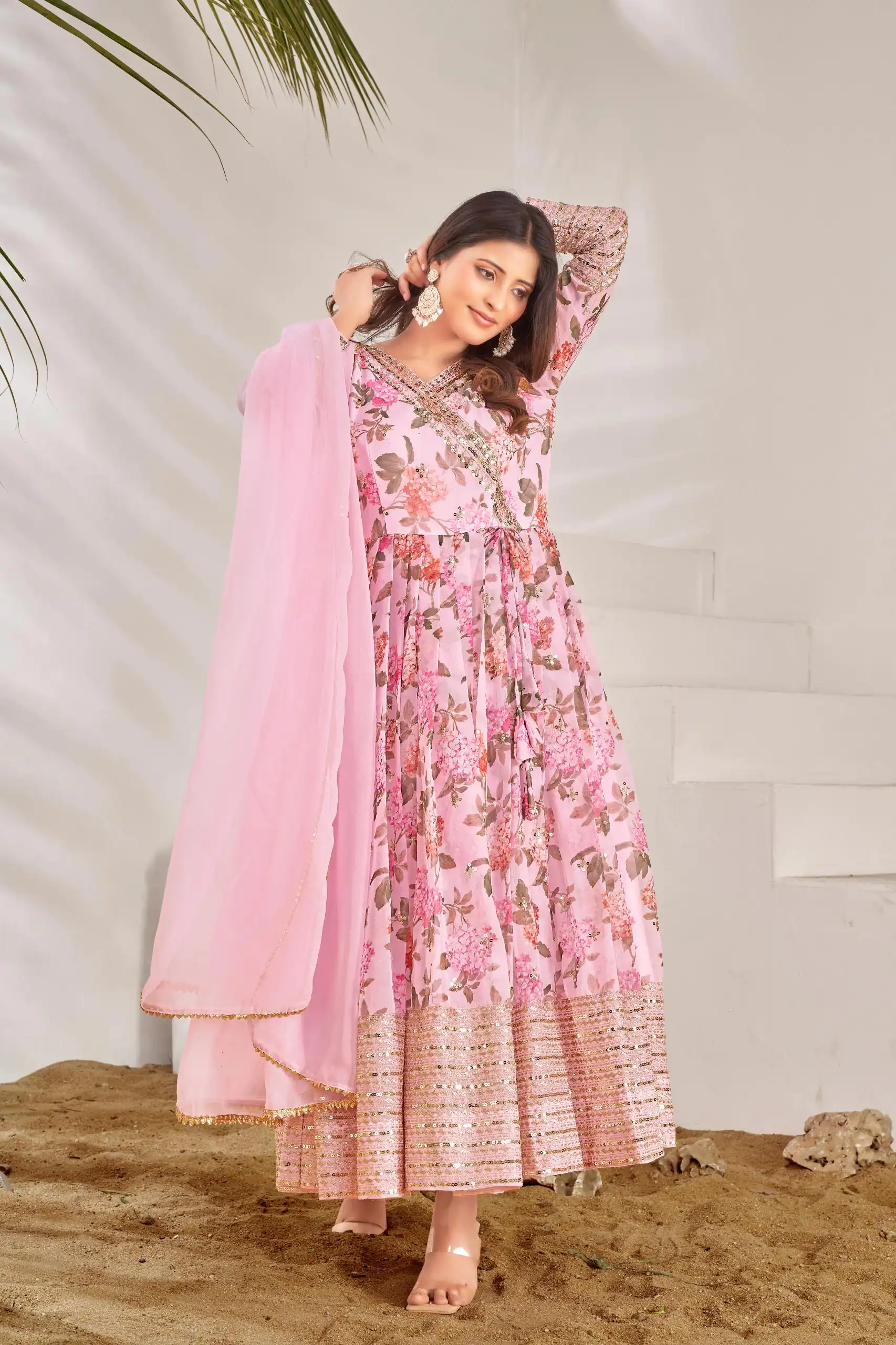 NSR 751 Pink Color Georgette Embroidery Sequence Sharara Suit Casual, Wedding, Party, Festive, Events Etc. Expected Delivery 4-6 Working Days @2099/- | Jump Suits, Casual Suits, Creative suits, Designer Suits, Palazzo Suits, Party Wear Suits, Patiala Suits, Salwar suit, Straight Suits