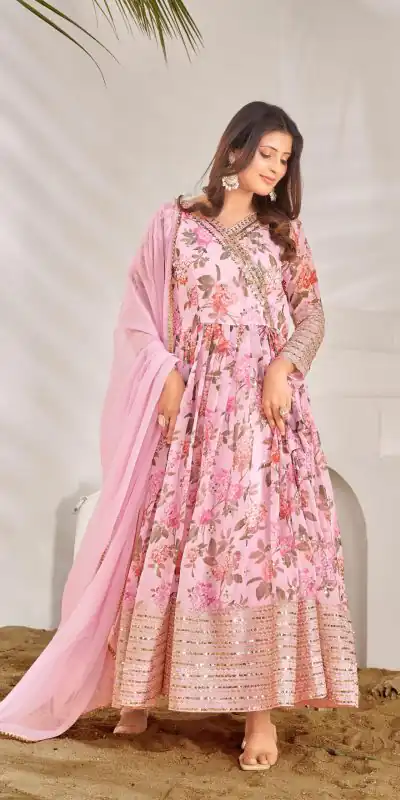 NSR 751 Pink Color Georgette Embroidery Sequence Sharara Suit Casual, Wedding, Party, Festive, Events Etc. Expected Delivery 4-6 Working Days @2099/- | Jump Suits, Casual Suits, Creative suits, Designer Suits, Palazzo Suits, Party Wear Suits, Patiala Suits, Salwar suit, Straight Suits