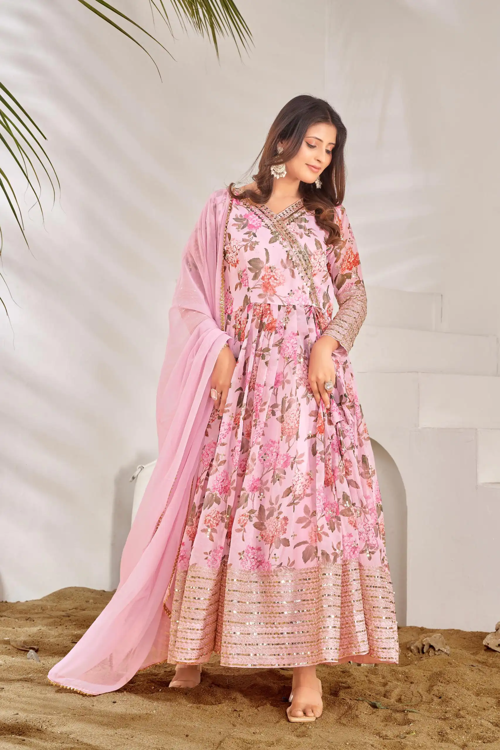 NSR 751 Pink Color Georgette Embroidery Sequence Sharara Suit Casual, Wedding, Party, Festive, Events Etc. Expected Delivery 4-6 Working Days @2099/- | Jump Suits, Casual Suits, Creative suits, Designer Suits, Palazzo Suits, Party Wear Suits, Patiala Suits, Salwar suit, Straight Suits