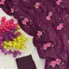 Fancy Purple Color Georgette Sequence Multi Thread Work Saree
