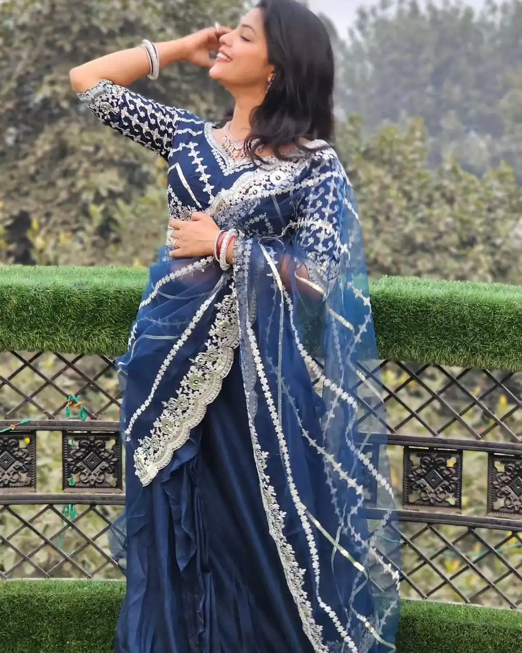 ST 1036 Royal Blue Color Blooming Vichitra Embroidery Lehenga Saree Casual, Wedding, Party, Festive, Events Etc. Expected Delivery 4-6 Working Days @2199/- | Bollywood Lehenga, Creative Lehenga, Designer Lehenga, Embroidered Lehenga, Lehenga, Party Wear Lehenga