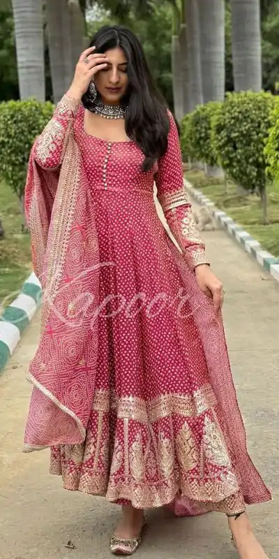 Sr 1617 Pink color Georgette Material Digital Printed Anarkali Suit Casual, Wedding, Party, Festive, Events . Expected Delivery 4-6 Working Days @2149/- | Anarkali Suits, Bollywood Anarkali, Creative-Anarkali, Designer Anarkali, Embroidered Anarkali, Party Wear Anarkali