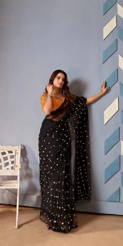BT 1158 Black Color Heavy Butterfly Net Embroidery Saree Casual, Party Wear, Traditional Wear, Wedding Wear, Expected Delivery 4-6 Working Days@1699 | Bollywood Sarees, Creative Sarees, Designer Sarees, Ethnic Saree, Modern Digital sarees, Party Wear Sarees, Sarees
