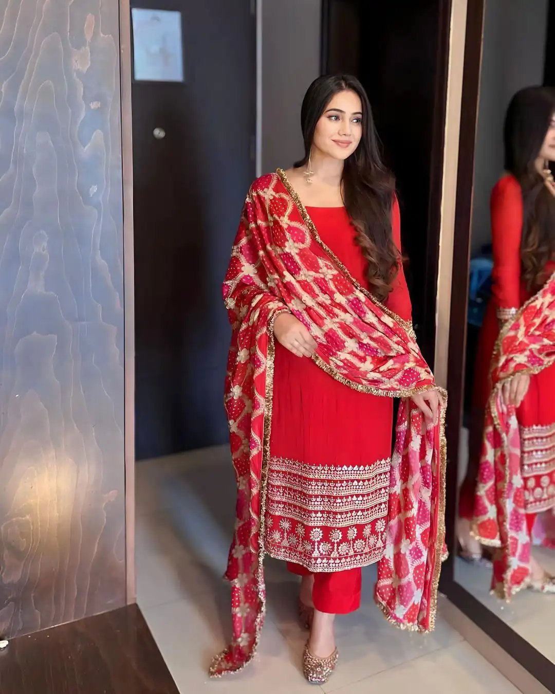 VLM 169 Red color Georgette Embroidery Work Salwar Suit Casual, Wedding, Party, Festive, Events . Expected Delivery 4-6 Working Days @1899/- | Jump Suits, Casual Suits, Creative suits, Designer Suits, Palazzo Suits, Party Wear Suits, Patiala Suits, Salwar suit, Straight Suits