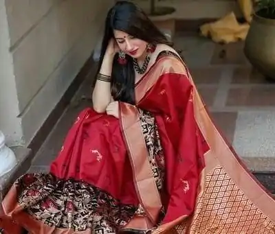 ES 8160 Red Color Soft Lichi Silk Butti Work Saree Casual, Wedding, Party, Festive, Events Etc. Expected Delivery 4-6 Working Days @1499/- | Bollywood Sarees, Creative Sarees, Designer Sarees, Embroidered Sarees, Ethnic Saree, Modern Digital sarees, Party Wear Sarees, Sarees