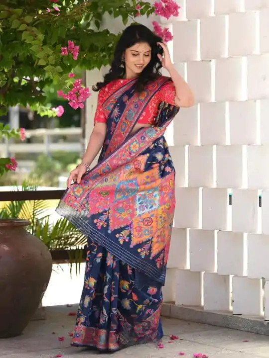 DDF 501 Blue Color Kashmiri Running Thread Zari Work Saree Casual, Party Wear, Events, Festivals Etc. Expected Delivery 4-6 Working Days 2399/- | Bollywood Sarees, Creative Sarees, Designer Sarees, Embroidered Sarees, Ethnic Saree, Modern Digital sarees, Party Wear Sarees, Sarees