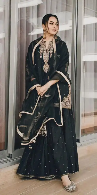 SRK 5160 Black Color Pure Chinnon Silk Embroidery Coding Dori Salwar Suit Wedding, Party, Festive, Events Expected Delivery 4-6 Working Days @ 1899/- | Jump Suits, Casual Suits, Creative suits, Designer Suits, Palazzo Suits, Party Wear Suits, Patiala Suits, Salwar suit, Straight Suits
