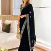 DS BT 381 Black Color Georgette Dori Thread Sequence Work Saree Wedding, Party, Festive, Events Expected Delivery 4-6 Working Days @ 1699/- | Bollywood Sarees, Creative Sarees, Designer Sarees, Embroidered Sarees, Ethnic Saree, Modern Digital sarees, Party Wear Sarees, Sarees