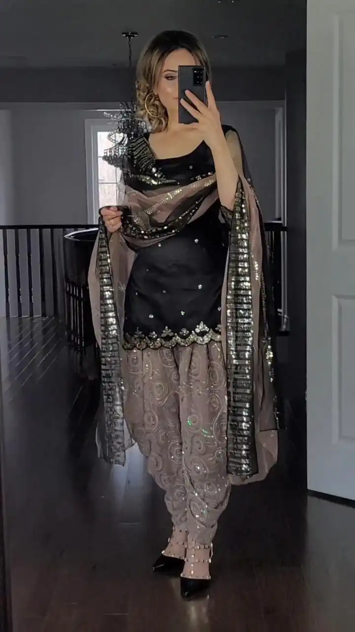 MF 372 Black Color Faux Georgette Embroidery Sequence Salwar Suit  Wedding, Party, Festive, Events Etc. Expected 4-6 Working Days @2149/- | Casual Suits, Creative suits, Designer Suits, Palazzo Suits, Party Wear Suits, Patiala Suits, Salwar suit, Straight Suits