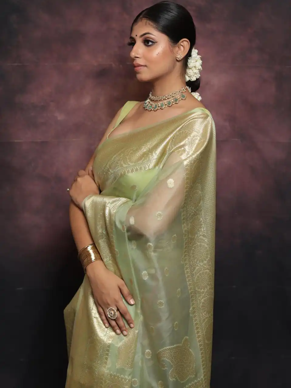 MS 440 Light Green Color Organza Jacquard Butti Worked Saree Casual, Party Wear, Wedding, Events, Etc. Expected Delivery 4-6 Working Days 1449/- | Bollywood Sarees, Creative Sarees, Designer Sarees, Embroidered Sarees, Ethnic Saree, Modern Digital sarees, Party Wear Sarees, Sarees