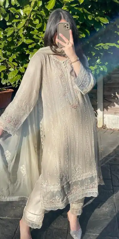 LG 1842 Light Grey Color Georgette Sequence Embroidery Salwar Suit Casual, Wedding, Festive, Events Expected Delivery 4-6 Working Days @2049/- | Jump Suits, Casual Suits, Creative suits, Designer Suits, Palazzo Suits, Party Wear Suits, Patiala Suits, Salwar suit, Straight Suits