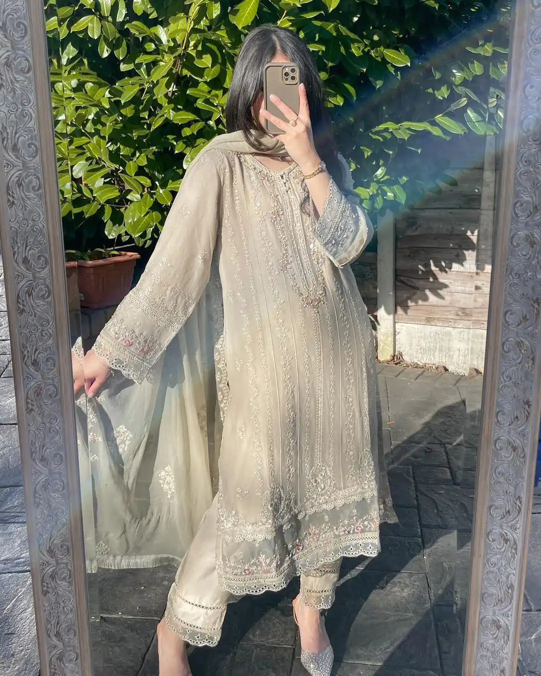 LG 1842 Light Grey Color Georgette Sequence Embroidery Salwar Suit Casual, Wedding, Festive, Events Expected Delivery 4-6 Working Days @2049/- | Jump Suits, Casual Suits, Creative suits, Designer Suits, Palazzo Suits, Party Wear Suits, Patiala Suits, Salwar suit, Straight Suits