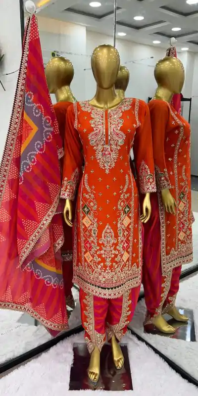 SR 1619 Red Color Heavy Chinnon Embroidery Sequence Sharara Suit Wedding, Party, Festive, Events Etc. Expected Delivery 4-6 Working Days @2449 | Casual Suits, Creative suits, Designer Suits, Palazzo Suits, Party Wear Suits, Salwar suit, Straight Suits