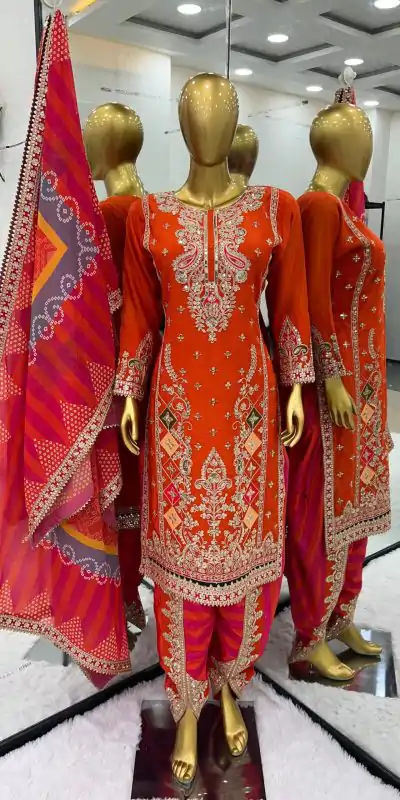 SR 1619 Red Color Heavy Chinnon Embroidery Sequence Sharara Suit Wedding, Party, Festive, Events Etc. Expected Delivery 4-6 Working Days @2449 | Casual Suits, Creative suits, Designer Suits, Palazzo Suits, Party Wear Suits, Salwar suit, Straight Suits