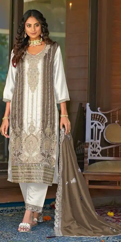 FC MARIA 1083 White Color Vichitra Embroidery Codding Sequence Salwar Suit Wedding, Party, Festive events, etc.  Expected Delivery  4-6 Working Days @2099/- | Jump Suits, Casual Suits, Creative suits, Designer Suits, Palazzo Suits, Party Wear Suits, Patiala Suits, Salwar suit, Straight Suits
