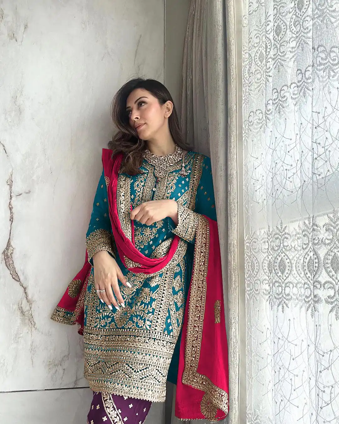SSR 447 Blue Color Georgette Embroidery Salwar Suit Wedding, Party, Festive, Events Expected Delivery 4-6 Working Days @ 2249/- Only | Casual Suits, Creative suits, Designer Suits, Party Wear Suits, Salwar suit, Straight Suits
