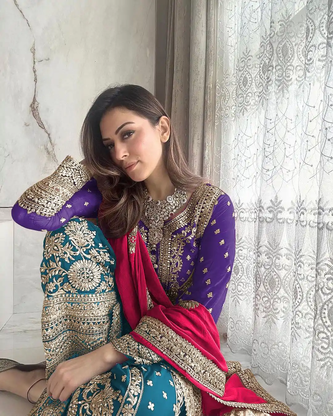 SSR 447 Violet Color Georgette Embroidery Salwar Suit Wedding, Party, Festive, Events Expected Delivery 4-6 Working Days @ 2249/- Only | Casual Suits, Creative suits, Designer Suits, Party Wear Suits, Salwar suit, Straight Suits