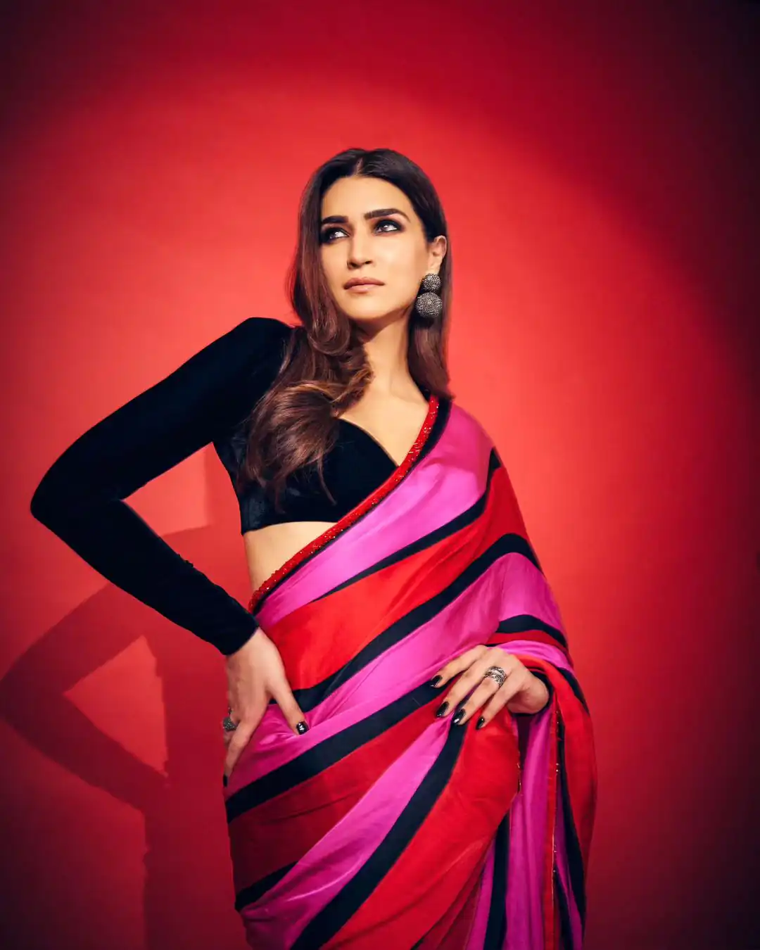  JM Kriti sanon Pink & Red Color Satin Silk Lining Design Saree , Party Wear, Events, Festivals Expected Delivery 4-6 Working Days 1499/- | Bollywood Sarees, Creative Sarees, Designer Sarees, Embroidered Sarees, Ethnic Saree, Modern Digital sarees, Party Wear Sarees, Sarees