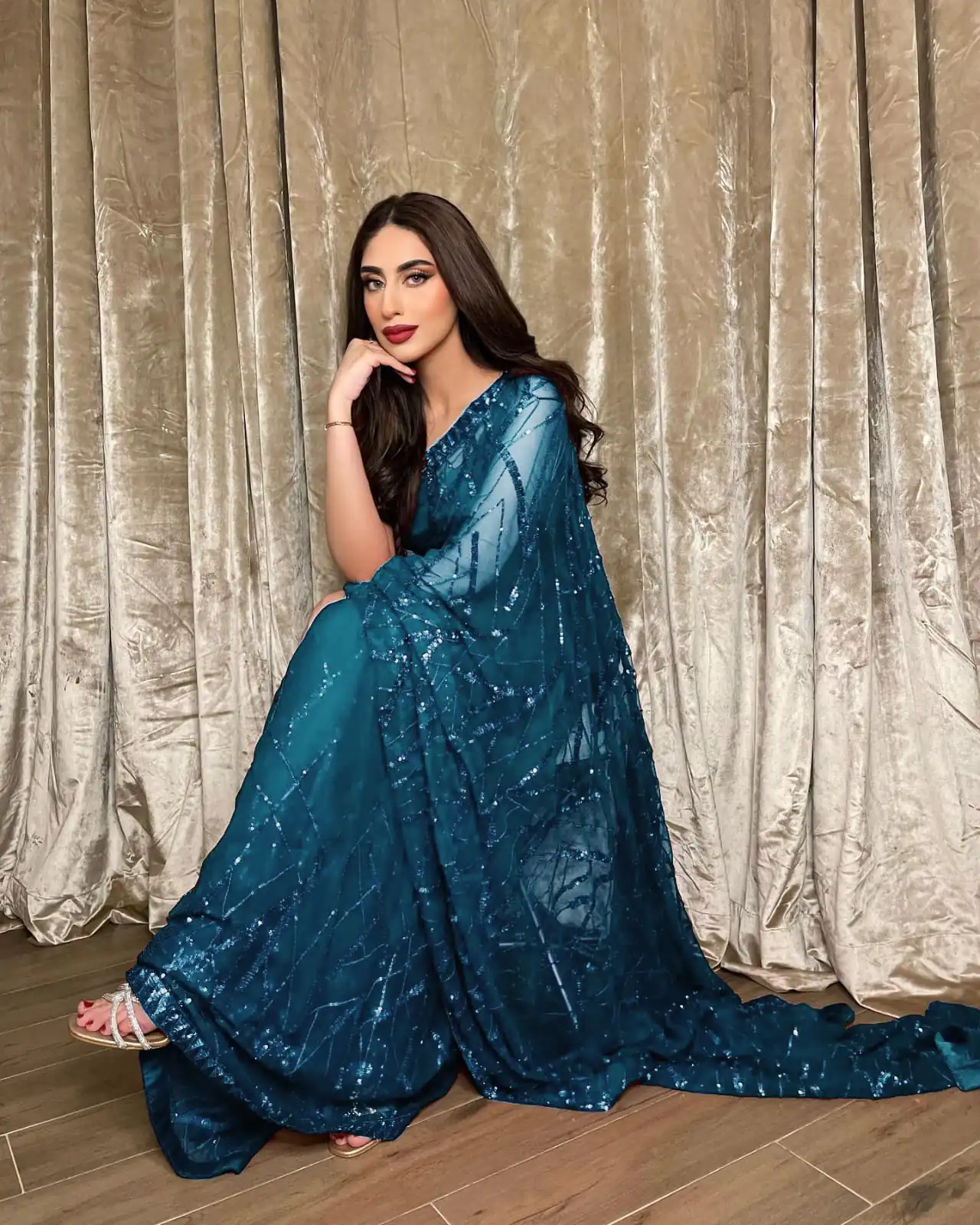JR 615 Blue Color Georgette Embroidery Sequence Piping Saree Casual, Wedding, Festive, Events Expected Delivery  4-6 Working Days @1799/- | Bollywood Sarees, Creative Sarees, Designer Sarees, Embroidered Sarees, Ethnic Saree, Modern Digital sarees, Party Wear Sarees, Sarees