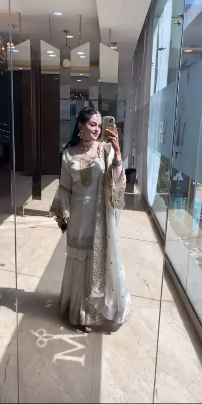 NSR 797 White Color Faux Georgette Embroidery Work Salwar Suit Casual, Party Festive, Events Etc. Expected Delivery 4-6 Working Days @2099/ | Jump Suits, Casual Suits, Creative suits, Designer Suits, Palazzo Suits, Party Wear Suits, Patiala Suits, Salwar suit, Straight Suits