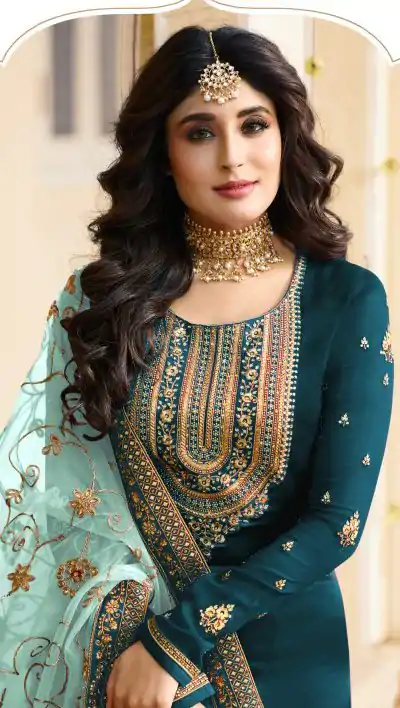 DS 22421 Blue color Georgette Embroidered Sequence Salwar Suit Casual, Wedding, Party, Festive, Events . Expected Delivery 4-6 Working Days @2349/- | Casual Suits, Creative suits, Designer Suits, Palazzo Suits, Party Wear Suits, Patiala Suits, Salwar suit, Straight Suits