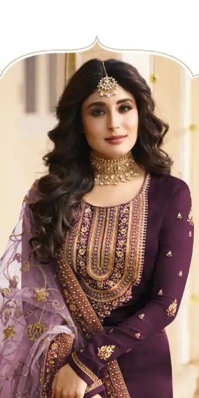 DS 22421 Purple color Georgette Embroidered Sequence Salwar Suit Casual, Wedding, Party, Festive, Events . Expected Delivery 4-6 Working Days @2349/- | Casual Suits, Creative suits, Designer Suits, Palazzo Suits, Party Wear Suits, Patiala Suits, Salwar suit, Straight Suits