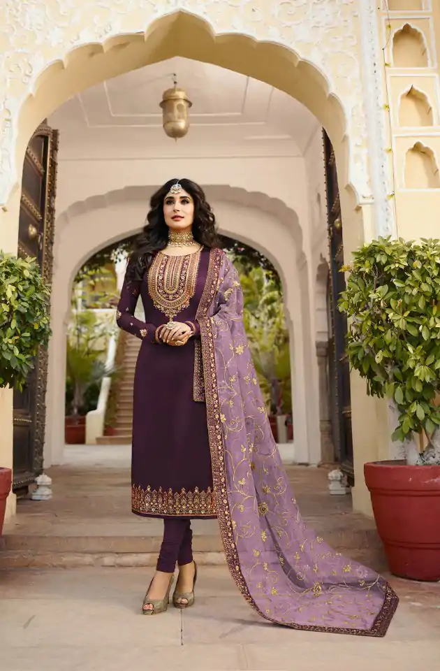 DS 22421 Purple color Georgette Embroidered Sequence Salwar Suit Casual, Wedding, Party, Festive, Events . Expected Delivery  4-6 Working Days @2349/- | Casual Suits, Creative suits, Designer Suits, Palazzo Suits, Party Wear Suits, Patiala Suits, Salwar suit, Straight Suits
