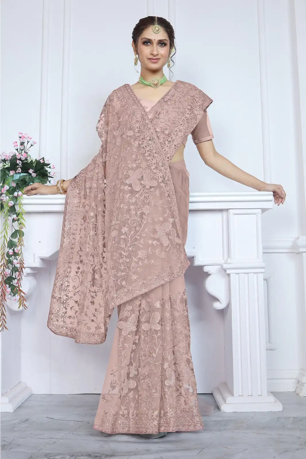 BT RIDDHI Brown Color Butterfly Net Embroidery Sequence Saree Casual, Party Wear, Traditional Wear, Wedding Wear, Events Etc.@2149/- | Bollywood Sarees, Creative Sarees, Designer Sarees, Ethnic Saree, Modern Digital sarees, Party Wear Sarees, Sarees