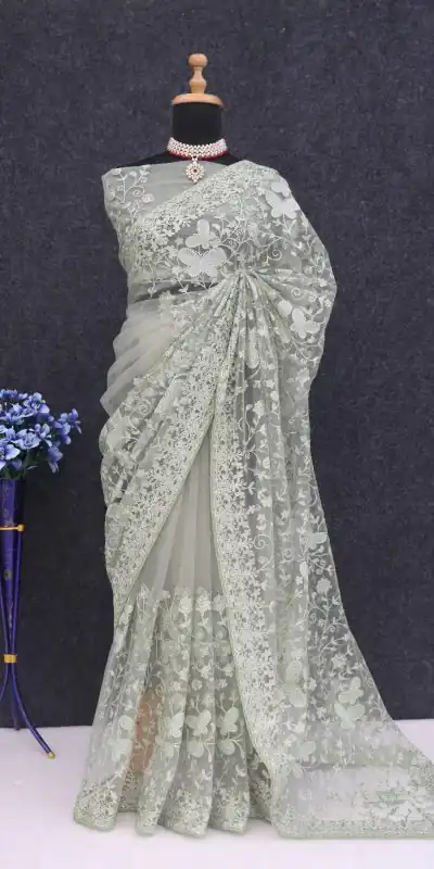 BT RIDDHI Green Color Butterfly Net Embroidery Sequence Saree Casual, Party Wear, Traditional Wear, Wedding Wear, Events Etc.@2149/- | Bollywood Sarees, Creative Sarees, Designer Sarees, Ethnic Saree, Modern Digital sarees, Party Wear Sarees, Sarees
