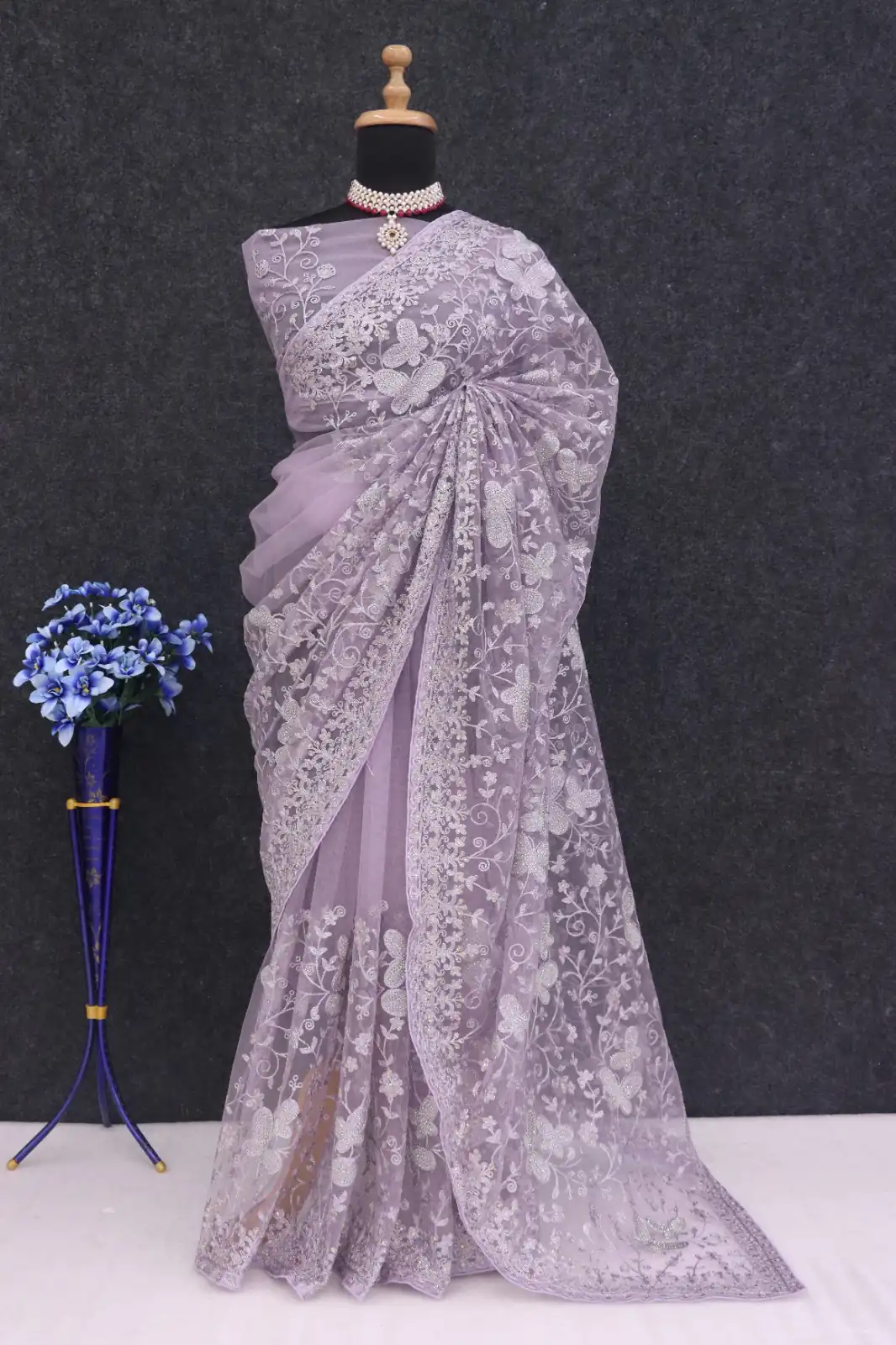 BT RIDDHI Light Purple Color Butterfly Net Embroidery Sequence Saree Casual, Party Wear, Traditional Wear, Wedding Wear, Events Etc.@2149/- | Bollywood Sarees, Creative Sarees, Designer Sarees, Ethnic Saree, Modern Digital sarees, Party Wear Sarees, Sarees