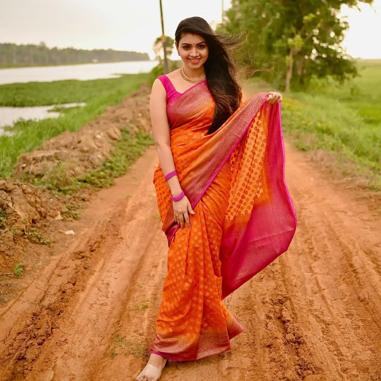 SC Orange butti Color Soft Silk Golden Zari Design Work Saree , Party Wear, Events, Festivals Expected Delivery 4-6 Working Days 1499/- | Bollywood Sarees, Creative Sarees, Designer Sarees, Embroidered Sarees, Ethnic Saree, Modern Digital sarees, Party Wear Sarees, Sarees