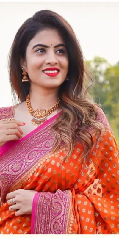 SC Orange butti Color Soft Silk Golden Zari Design Work Saree , Party Wear, Events, Festivals Expected Delivery 4-6 Working Days 1499/- | Bollywood Sarees, Creative Sarees, Designer Sarees, Embroidered Sarees, Ethnic Saree, Modern Digital sarees, Party Wear Sarees, Sarees